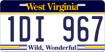 WV license plate 1DI967