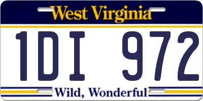 WV license plate 1DI972