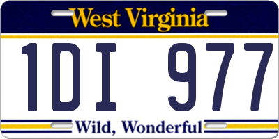 WV license plate 1DI977