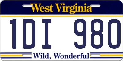 WV license plate 1DI980