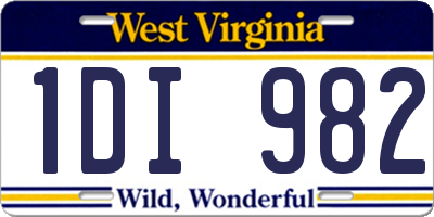 WV license plate 1DI982