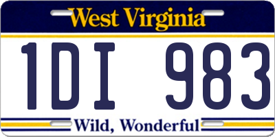 WV license plate 1DI983