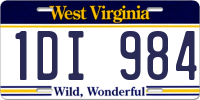 WV license plate 1DI984