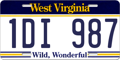 WV license plate 1DI987