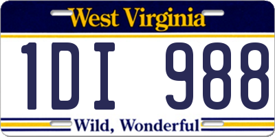 WV license plate 1DI988