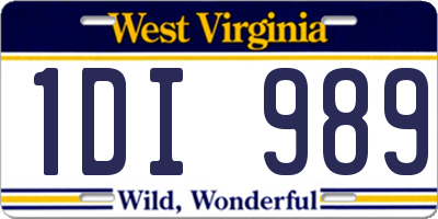 WV license plate 1DI989
