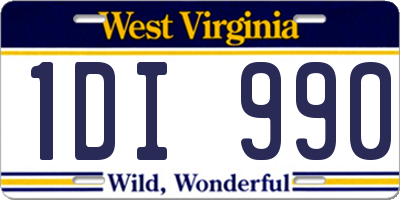 WV license plate 1DI990