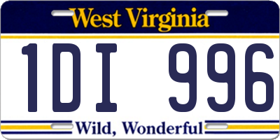 WV license plate 1DI996