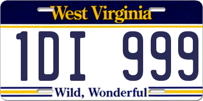WV license plate 1DI999