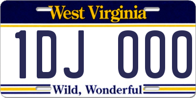 WV license plate 1DJ000