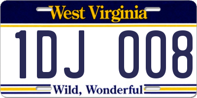WV license plate 1DJ008