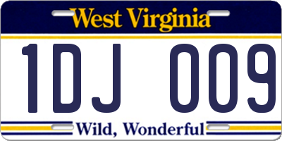 WV license plate 1DJ009