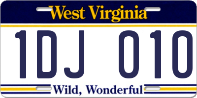WV license plate 1DJ010