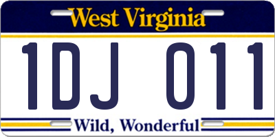 WV license plate 1DJ011