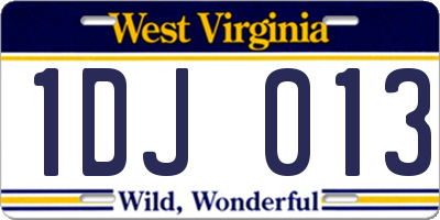 WV license plate 1DJ013