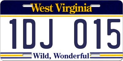 WV license plate 1DJ015