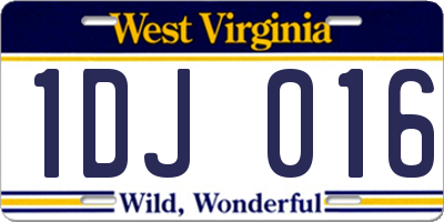 WV license plate 1DJ016