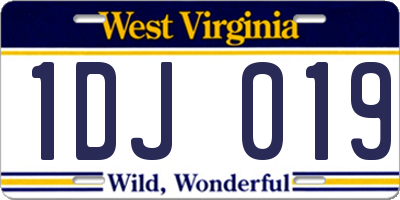 WV license plate 1DJ019