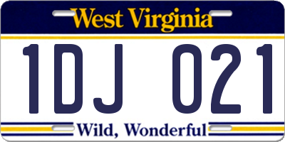 WV license plate 1DJ021