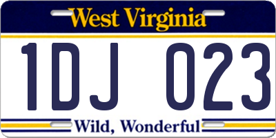 WV license plate 1DJ023