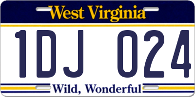 WV license plate 1DJ024