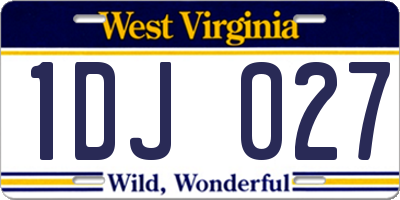 WV license plate 1DJ027