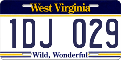 WV license plate 1DJ029