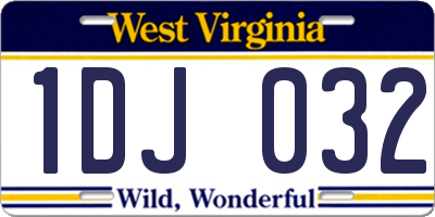 WV license plate 1DJ032