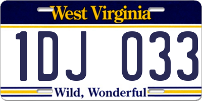 WV license plate 1DJ033