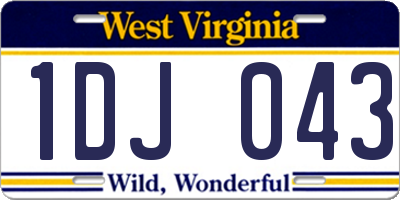 WV license plate 1DJ043