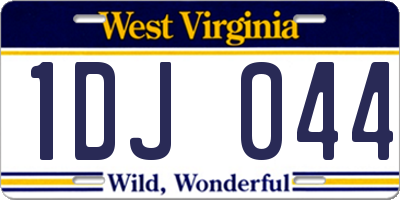 WV license plate 1DJ044