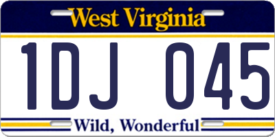 WV license plate 1DJ045
