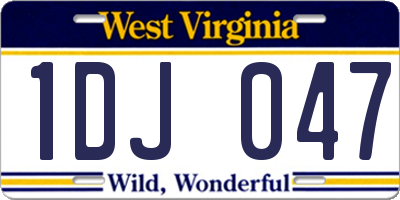 WV license plate 1DJ047