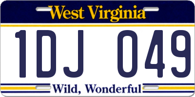 WV license plate 1DJ049