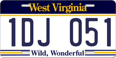 WV license plate 1DJ051