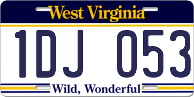 WV license plate 1DJ053