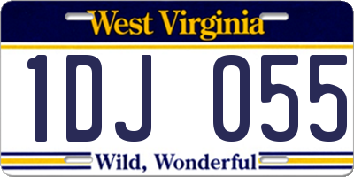 WV license plate 1DJ055