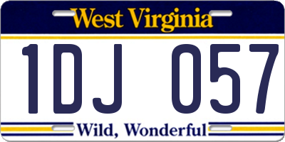 WV license plate 1DJ057