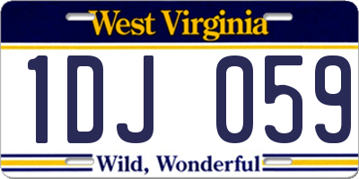 WV license plate 1DJ059