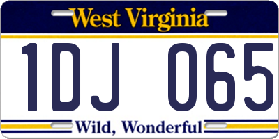 WV license plate 1DJ065