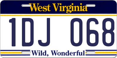 WV license plate 1DJ068