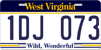 WV license plate 1DJ073