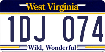 WV license plate 1DJ074