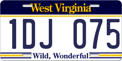 WV license plate 1DJ075