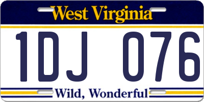 WV license plate 1DJ076