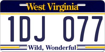 WV license plate 1DJ077