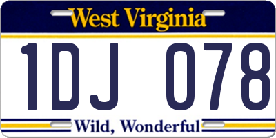 WV license plate 1DJ078