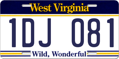 WV license plate 1DJ081