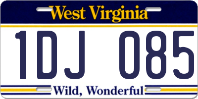 WV license plate 1DJ085