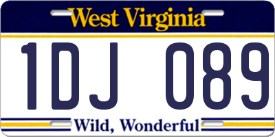 WV license plate 1DJ089